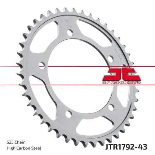 corona moto jt sprockets de acero de 43 dientes jtr1792 43