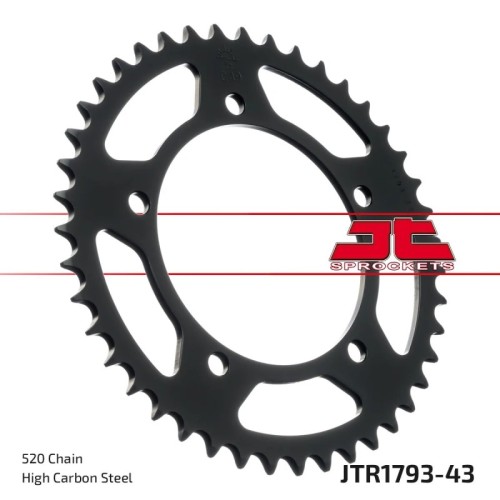 corona moto jt sprockets de acero de 43 dientes jtr1793 43