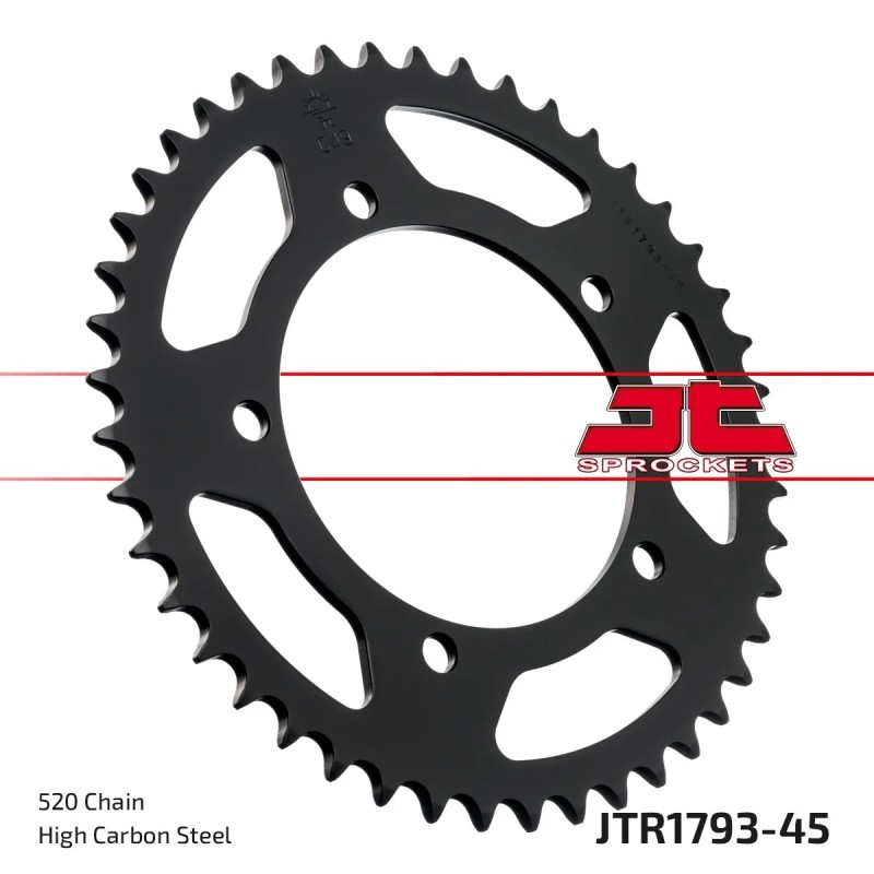 corona moto jt sprockets de acero de 45 dientes jtr1793 45