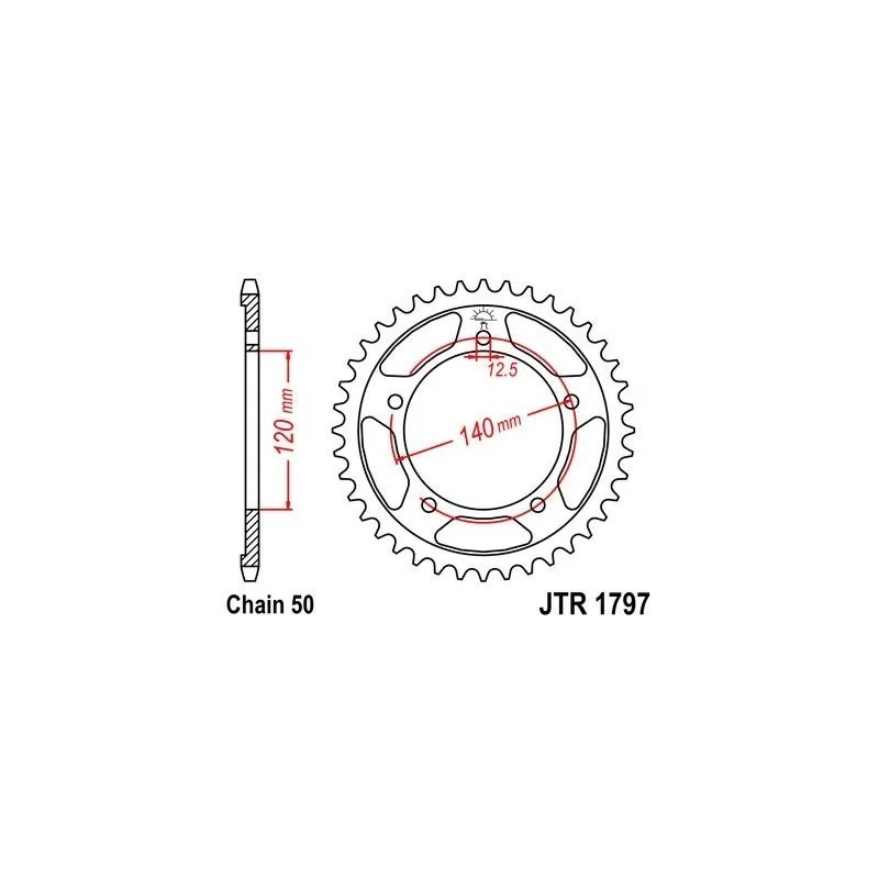 corona moto jt sprockets de acero de 40 dientes 179740jts