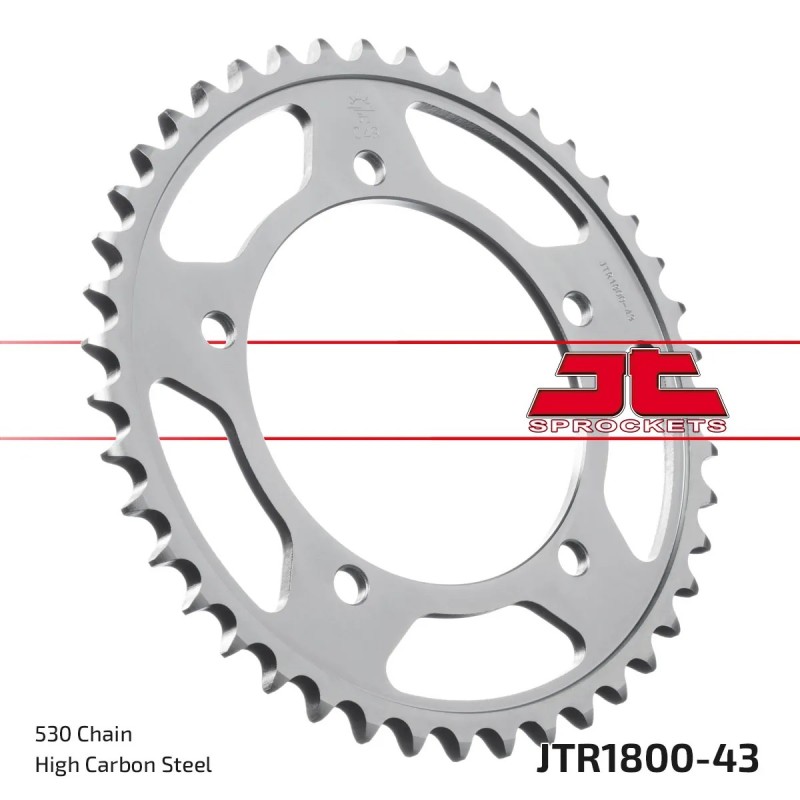 corona moto jt sprockets de acero de 43 dientes jtr1800 43