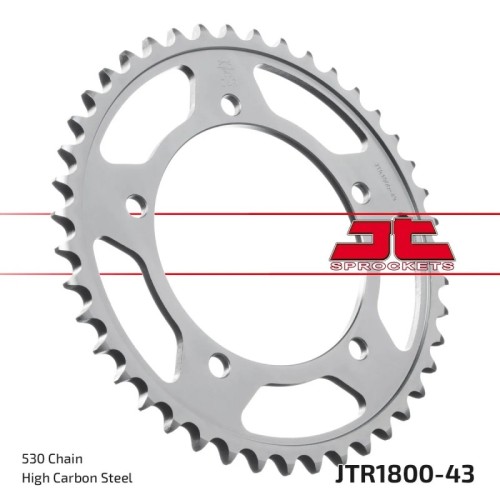 corona moto jt sprockets de acero de 43 dientes jtr1800 43