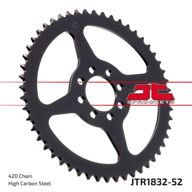 corona moto jt sprockets de acero de 52 dientes jtr1832 52