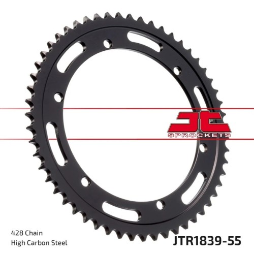 corona moto jt sprockets de acero de 55 dientes jtr1839 55