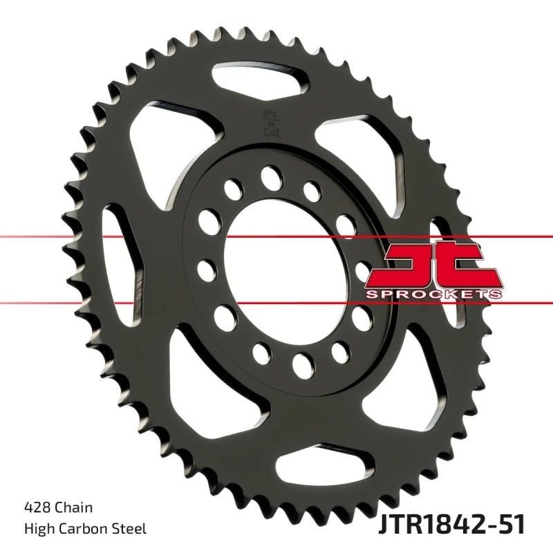 corona moto jt sprockets de acero de 51 dientes jtr1842 51