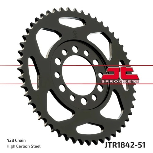 corona moto jt sprockets de acero de 51 dientes jtr1842 51