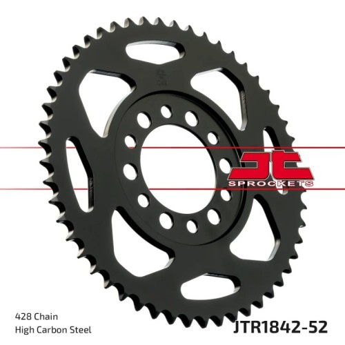 corona moto jt sprockets de acero de 52 dientes jtr1842 52