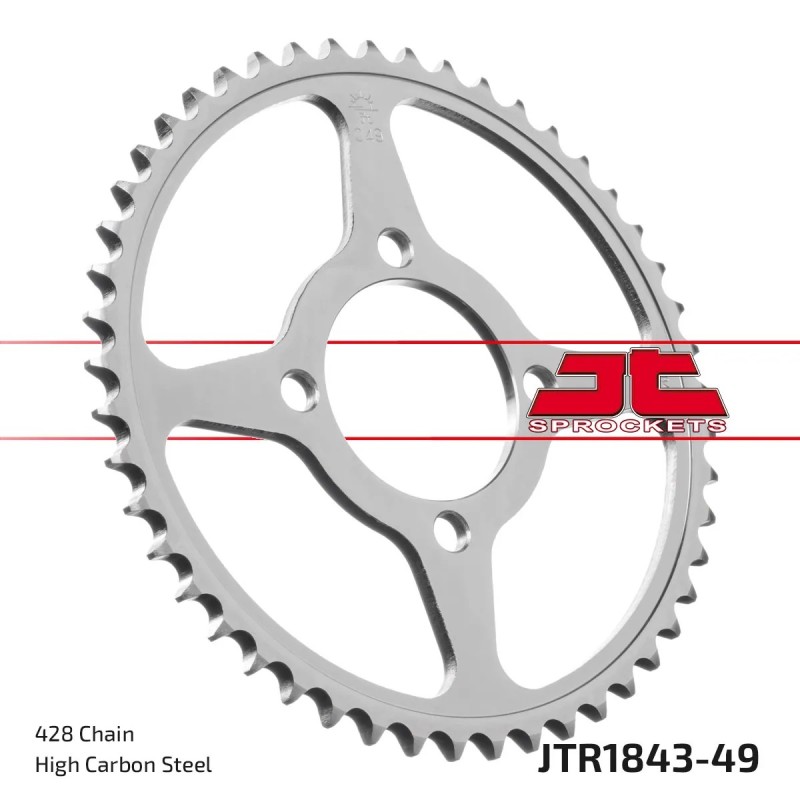 corona moto jt sprockets de acero de 49 dientes jtr1843 49