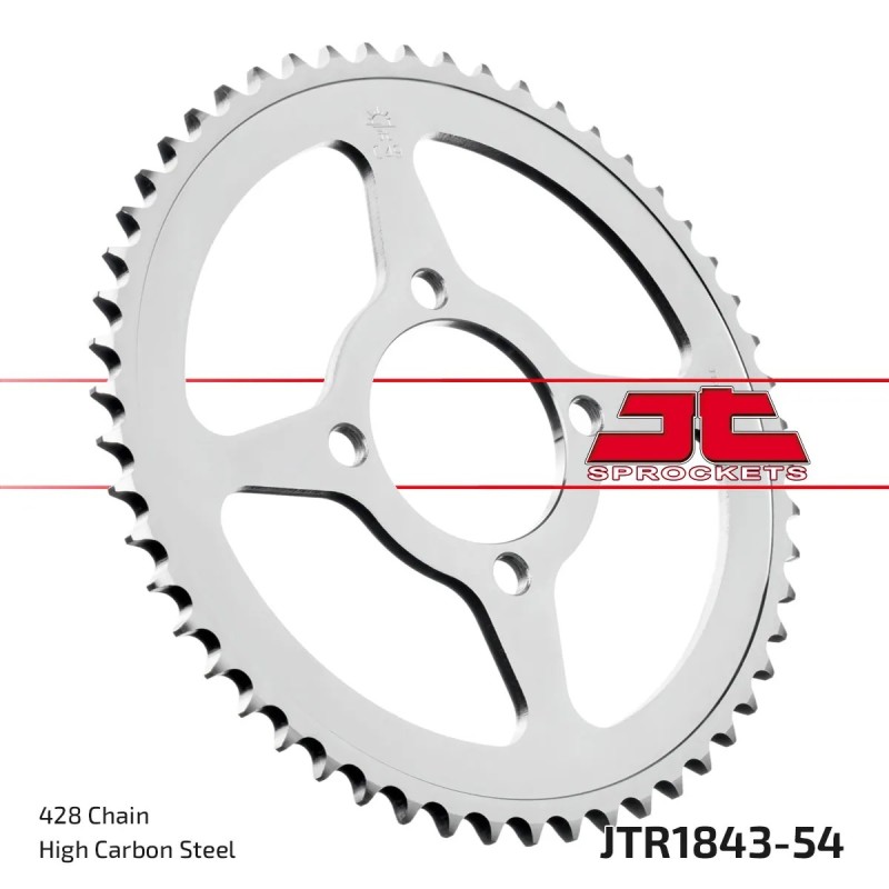 corona moto jt sprockets de acero de 54 dientes jtr1843 54