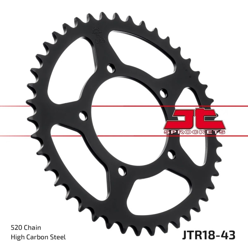 corona moto jt sprockets de acero de 43 dientes jtr18 43