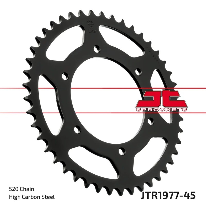 corona moto jt sprockets de acero de 45 dientes jtr1977 45