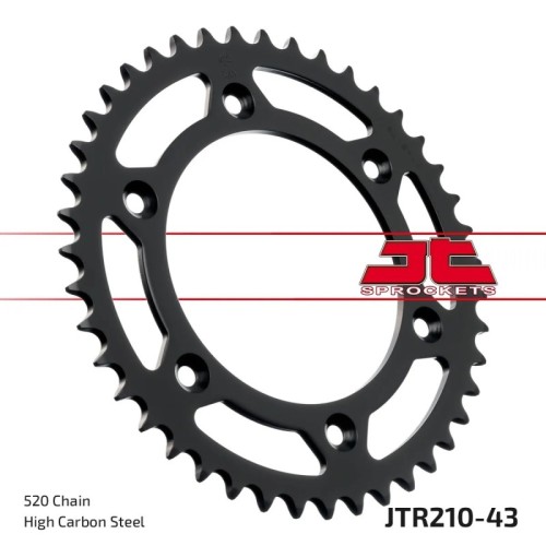 corona moto jt sprockets de acero de 43 dientes jtr210 43