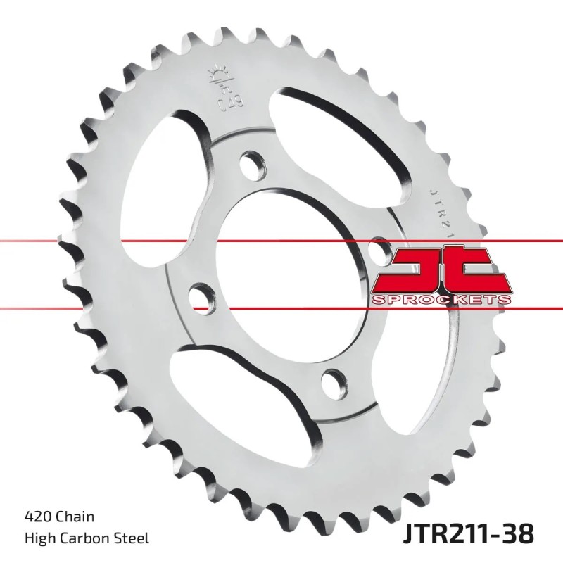 corona moto jt sprockets de acero de 38 dientes jtr211 38