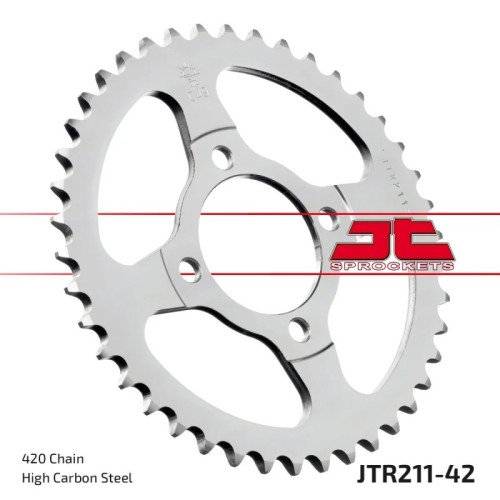 corona moto jt sprockets de acero de 42 dientes jtr211 42