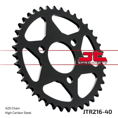 corona moto jt sprockets de acero de 40 dientes jtr216 40
