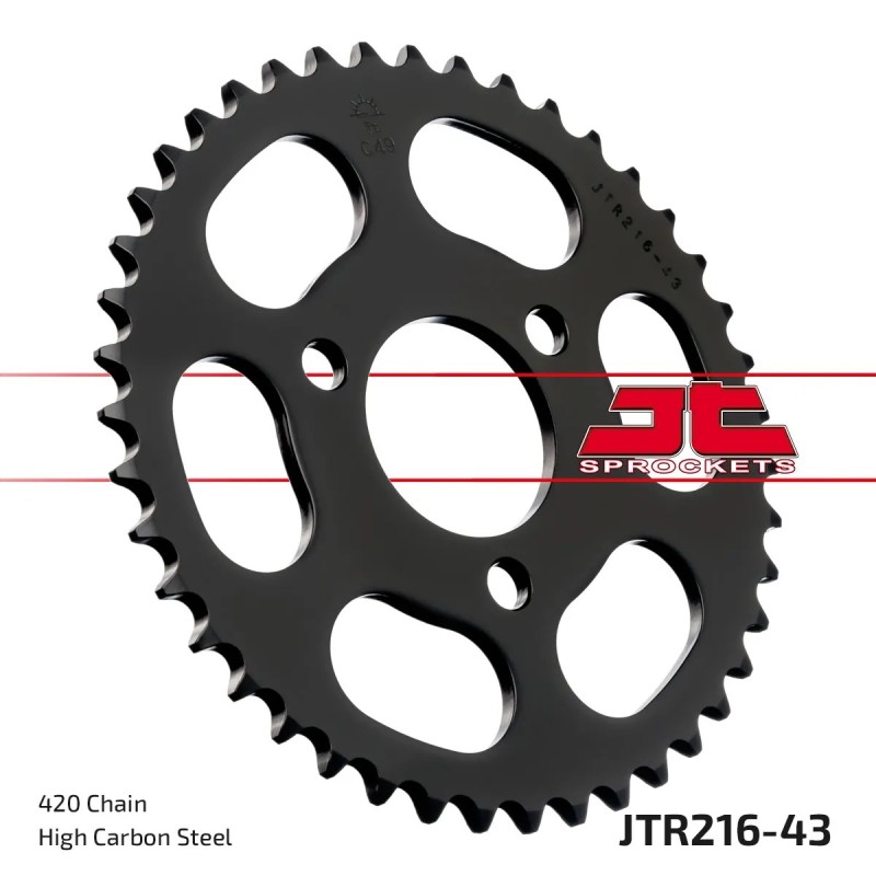 corona moto jt sprockets de acero de 43 dientes jtr216 43