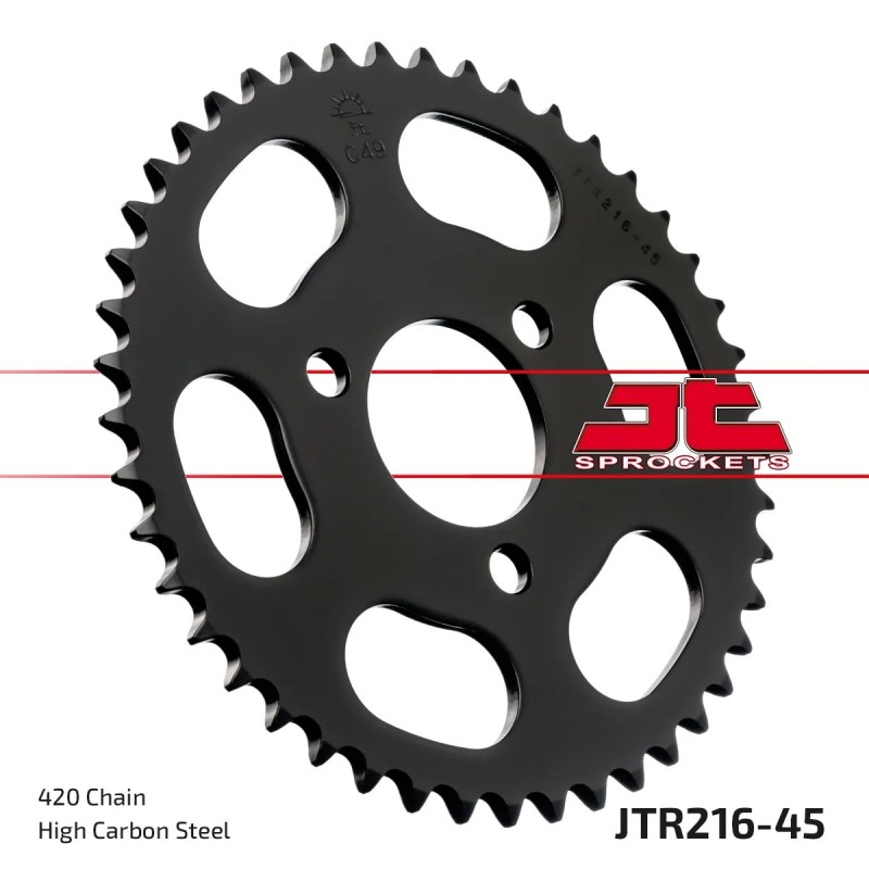 corona moto jt sprockets de acero de 45 dientes jtr216 45