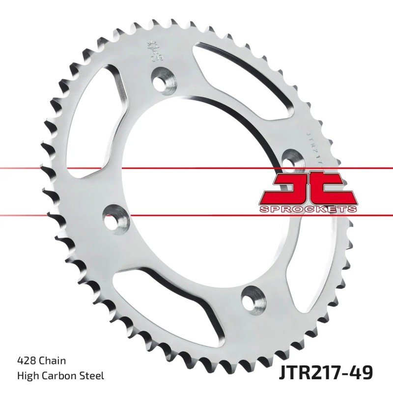 corona moto jt sprockets de acero de 49 dientes jtr217 49