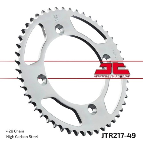corona moto jt sprockets de acero de 49 dientes jtr217 49