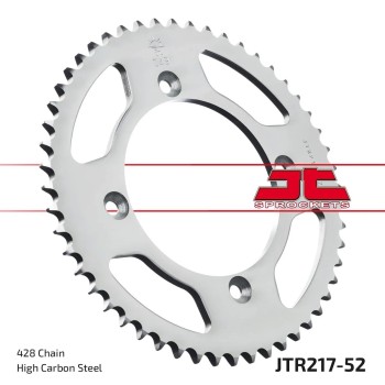 corona moto jt sprockets de acero de 52 dientes jtr217 52