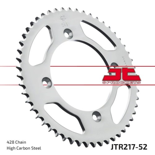 corona moto jt sprockets de acero de 52 dientes jtr217 52
