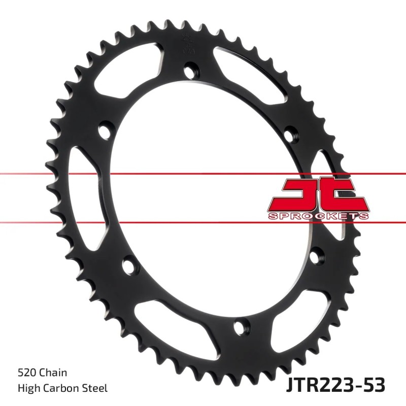 corona moto jt sprockets de acero de 53 dientes jtr223 53
