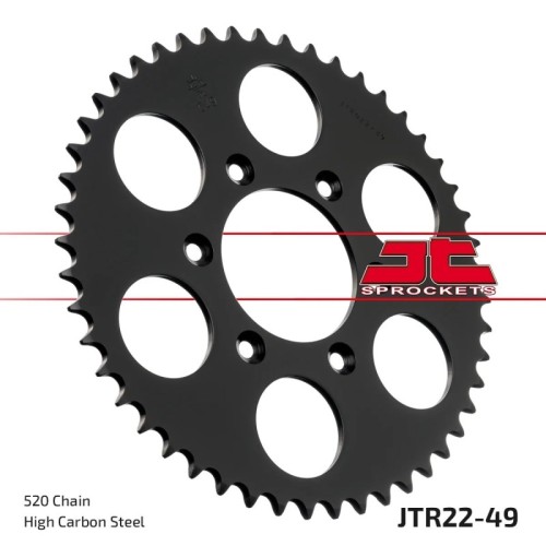 corona moto jt sprockets de acero de 49 dientes jtr22 49