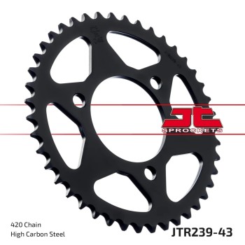 corona moto jt sprockets de acero de 43 dientes jtr239 43