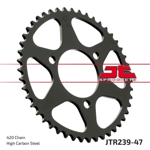 corona moto jt sprockets de acero de 47 dientes jtr239 47