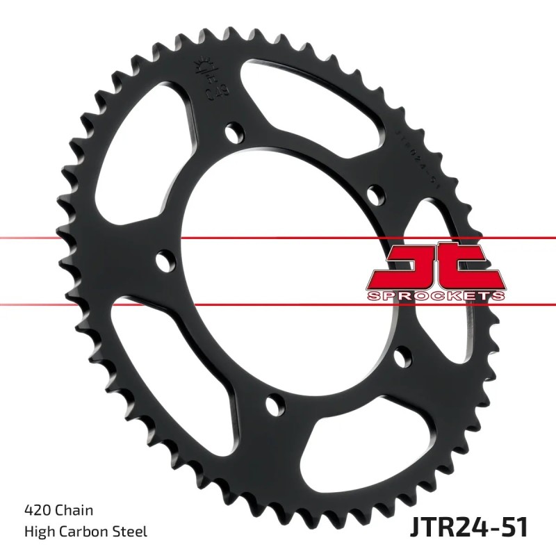 corona moto jt sprockets de acero de 51 dientes jtr24 51