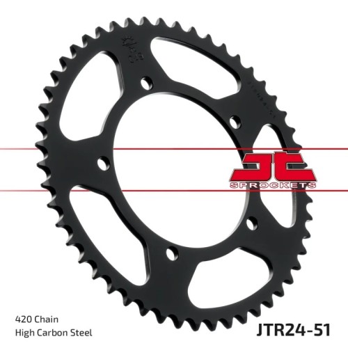 corona moto jt sprockets de acero de 51 dientes jtr24 51