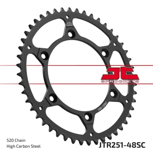 corona moto jt sprockets autolimpieza de 48 dientes jtr251 48sc