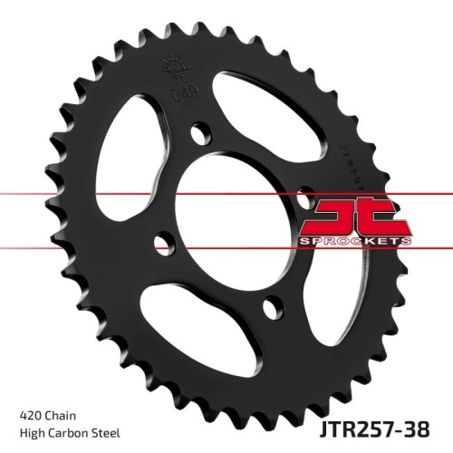 corona moto jt sprockets de acero de 38 dientes jtr257 38