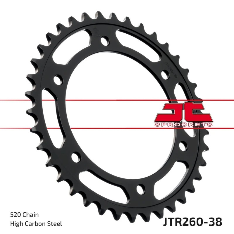 corona moto jt sprockets de acero de 38 dientes jtr260 38