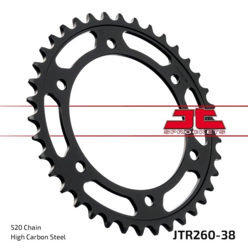 corona moto jt sprockets de acero de 38 dientes jtr260 38