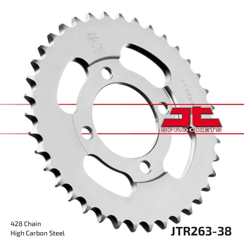 corona moto jt sprockets de acero de 38 dientes jtr263 38