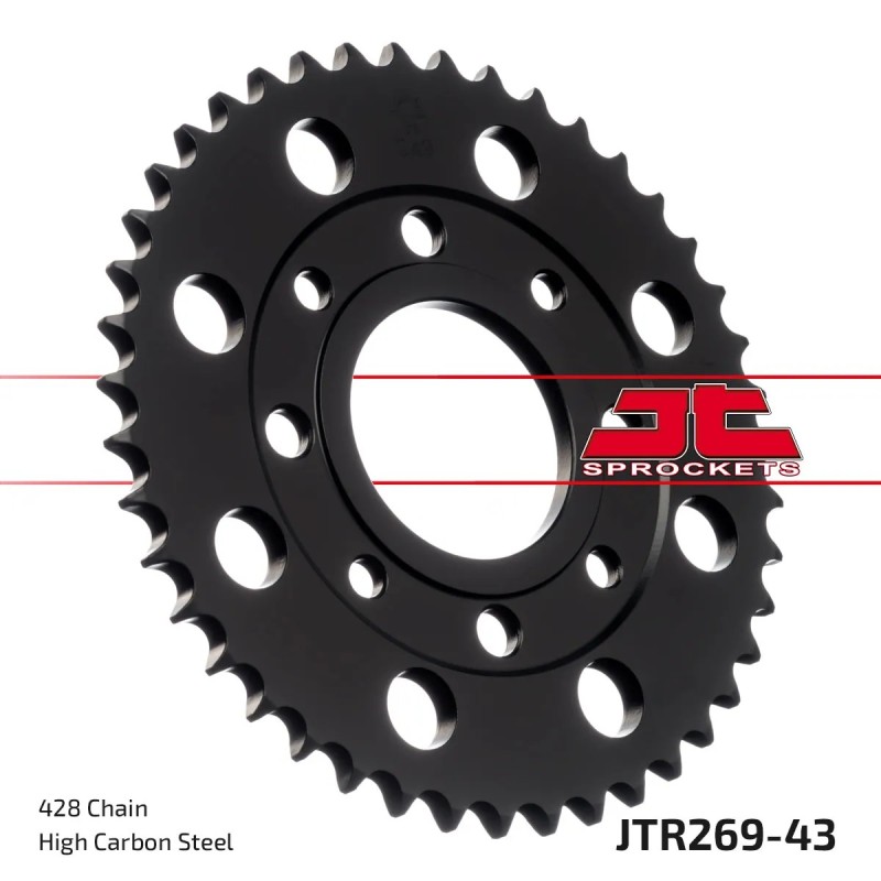 corona moto jt sprockets de acero de 43 dientes jtr269 43