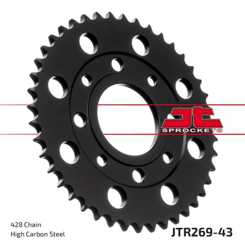 corona moto jt sprockets de acero de 43 dientes jtr269 43