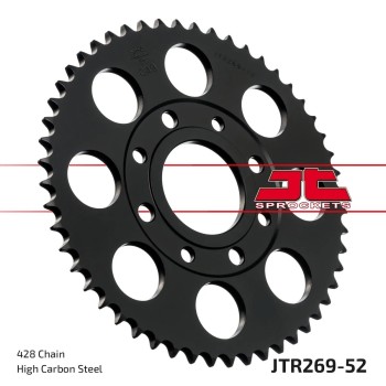 corona moto jt sprockets de acero de 52 dientes jtr269 52
