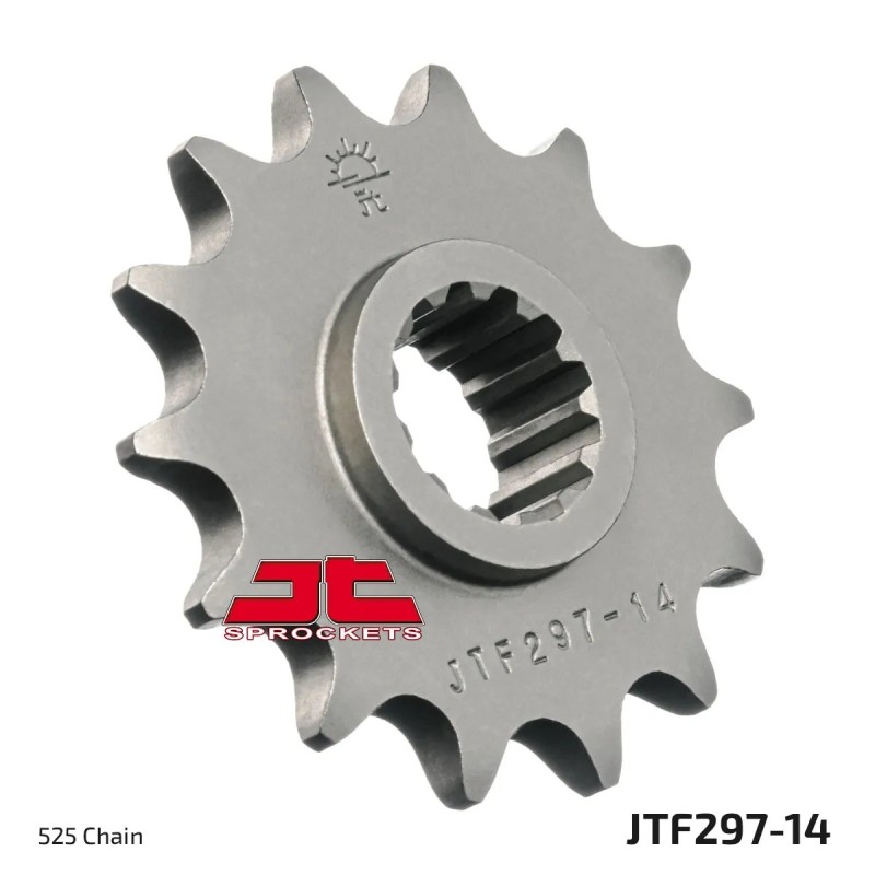pinon de moto jt sprockets acero 14 dientes p 525 jtf297 14