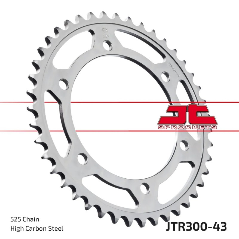 corona moto jt sprockets de acero de 43 dientes jtr300 43