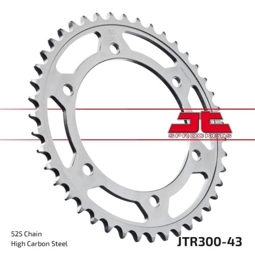 corona moto jt sprockets de acero de 43 dientes jtr300 43