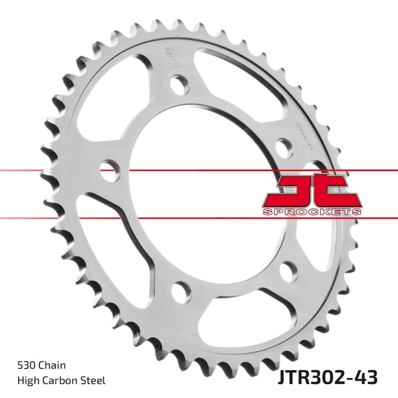 corona moto jt sprockets de acero de 43 dientes jtr302 43
