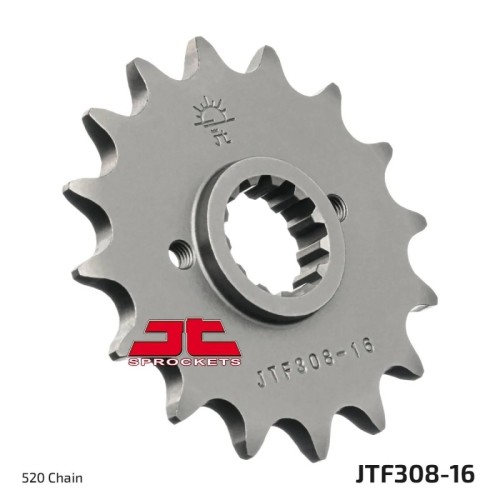 pinon de moto jt sprockets acero 16 dientes p 520 jtf308 16