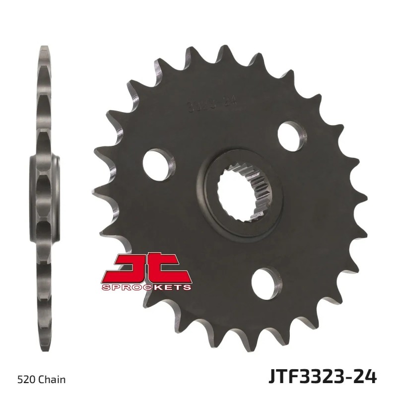 pinon de moto jt sprockets acero 24 dientes p 520 jtf3323 24