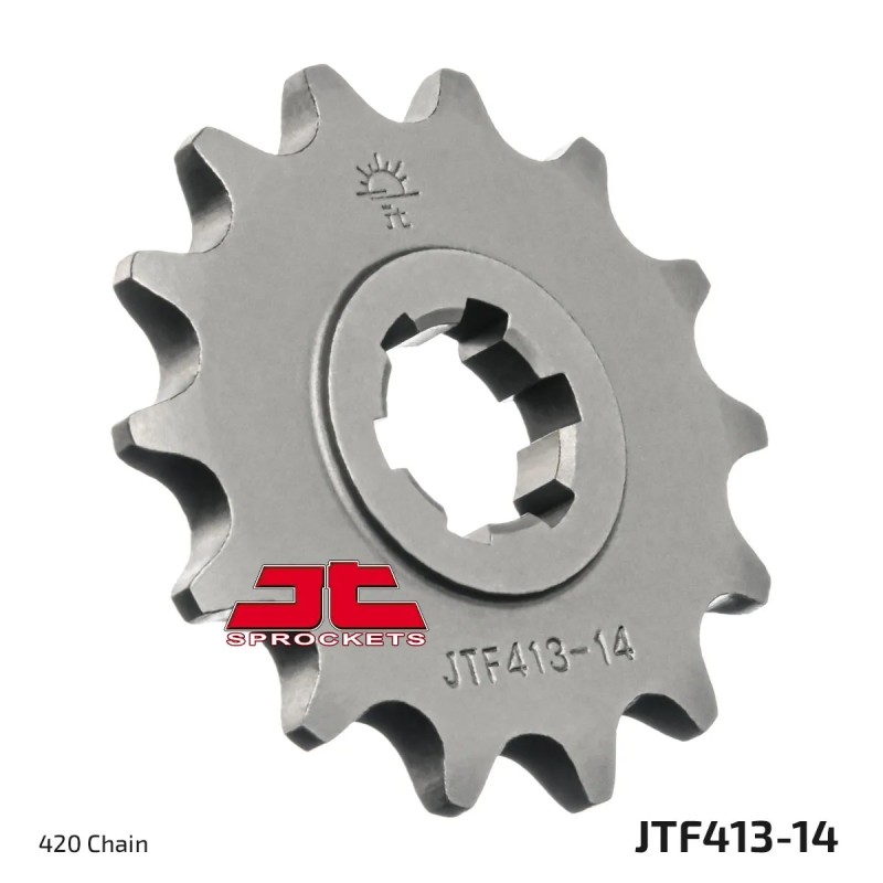 pinon de moto jt sprockets acero 14 dientes p 420 jtf413 14