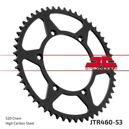 corona moto jt sprockets de acero de 53 dientes jtr460 53