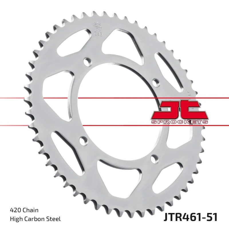 corona moto jt sprockets de acero de 51 dientes jtr461 51