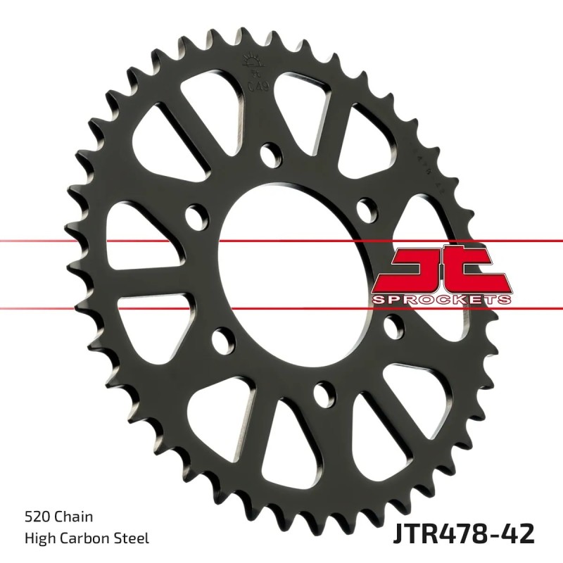 corona moto jt sprockets de acero de 42 dientes jtr478 42