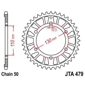 corona moto jt sprockets de acero de 45 dientes jtr479 45